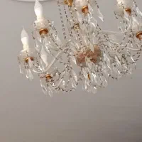 لوستر کریستالی ۸شعله سالم با لامپهای سالم