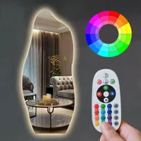 آینه بک لایت چند رنگ دفرمه ریموت دار