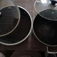 سه عدد قابلمه و یک عدد تابه بزرگ