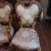 مبلمان استیل 7 نفره کلاسیک مدل نگار تمام چوب گردو|مبلمان خانگی و میز عسلی|تهران, هروی|دیوار