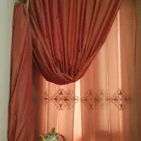 پرده دو ست کامل شامل والان، حریر و پرده