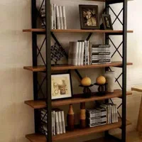 کتابخانه دکور فلز وچوب