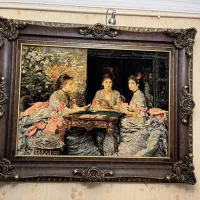 تابلو فرش سه دختر پاسور باز