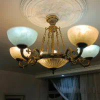 لوستر برنزی شش لامپه