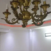 لوستر ۵شاخه،۱۰شعله قدیمی وسنگین|لوستر و چراغ آویز|قم, باجک دو|دیوار