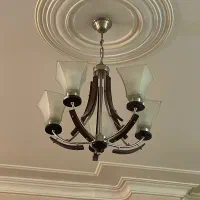 لوستر ۵شاخه چوبی استیل