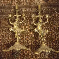 شمعدان تمام برنز قدیمی سنگین