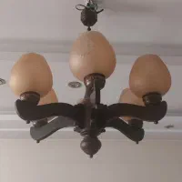 3 عدد لوستر ۶ شاخه چوبی