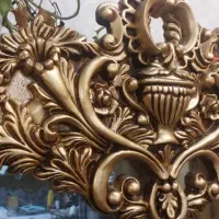 بوفه ۴طبقه چوبی طلایی|بوفه، ویترین، کنسول|تبریز, |دیوار