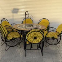 میز و صندلی باغی و اتش دان فلزی گازی و ذغالی|میز و صندلی غذاخوری|سنگر, |دیوار