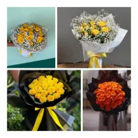 دسته گل و باکس روبانی