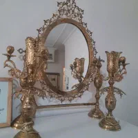 آینه شمعدان قدیمی برنج