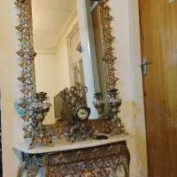 آینه شمعدان بُرنز|صنایع دستی و سایر لوازم تزئینی|کرمانشاه, |دیوار