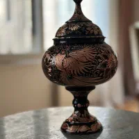 شکلات خوری پایه دار مسی با کنده کاری|صنایع دستی و سایر لوازم تزئینی|تهران, اختیاریه|دیوار