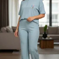 تیشرت کبریتی گلدوزی پراکنده یقه گرد