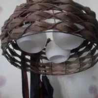 لوستر فانتزی  سه شاخه طرح حصیری