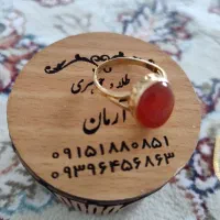 انگشترطلابانگین عقیق چهاردرصد بالای قیمت تابلو