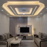 بازسازی کابینت کمددیواری تی وی وال لاین نوری کناف