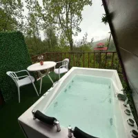 اجاره کلبه سویسی وان جکوزی جنگلی vip|اجارهٔ کوتاه‌مدت ویلا و باغ|نشتارود, |دیوار