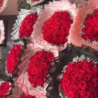 دسته گل رز هلندی به همراه ژیپسفولیا|گل و گیاه طبیعی|تهران, شهرک آزادی|دیوار