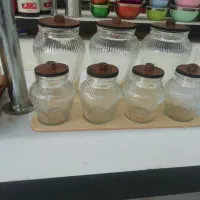 پاسماوری شیشه شیک درب چوبی و پایه چوب