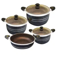 سرویس تفلون/ قابلمه/ و تابه 7 پارچه هلنا/ زنبوری|ظروف پخت‌وپز|تهران, پونک|دیوار