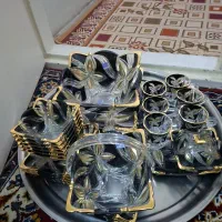 بلور لب طلایی سوگاژاپن اصل|ظروف سرو و پذیرایی|قم, کیوانفر|دیوار