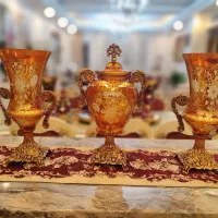 کریستال دکوری تراش دست گلدکیش رانر،دیوارکوب ،گلدان