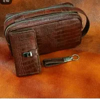 کیف چرم پول دستدوز