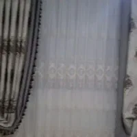 پرده پذیرایی پارچه حریر ترک شاین دار چاپ برجسته نو