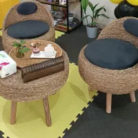 میز صندلی حصیری