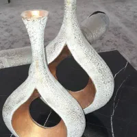 ۲ گلدان تزئنی و دکوری دست ساز نو
