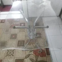 میز غذا خوری استیل شیشه ای بهمراه صندلی صندلی|میز و صندلی غذاخوری|مشهد, رده|دیوار