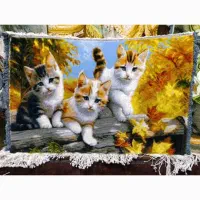 تابلو فرش طرح دو گربه بهاری|تابلو فرش|تبریز, |دیوار