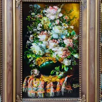 تابلو فرش دستبافت گل ترمه