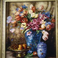 تابلو فرش گل برجسته بافت تبریز|تابلو فرش|کرمانشاه, |دیوار