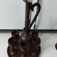 تنگ و گیلاس چوبی و یک جفت کاپ|صنایع دستی و سایر لوازم تزئینی|تهران, نعمتآباد|دیوار