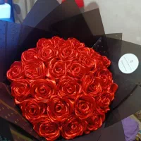 دسته گل رز ربانی و باکس|گل مصنوعی|بندرعباس, |دیوار