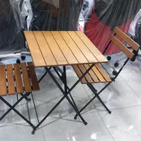 میز و صندلی چوب روس پایه فلزی شرکتی .مسافرتی