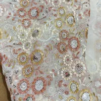 پارچه گیپور سنگ دوزی