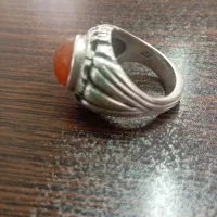 انگشتر عقیق  با نقره سنگین