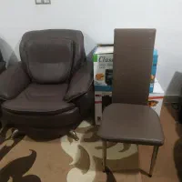 مبل گردان سالم دوعددتک و دونفره عسلی صندلی تک|مبلمان خانگی و میز عسلی|رشت, حمیدیان|دیوار