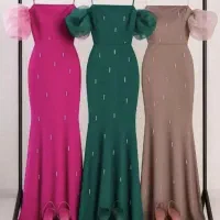 ماکسی آستین پفی سرخابی نو