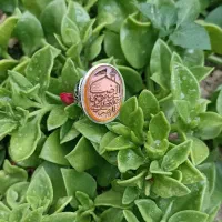 دوعدد انگشتر نقره مردانه عقیق خطی زیبا و شیک