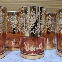 ست لیوان طلاکوب ساخت کره‌ای|ظروف سرو و پذیرایی|شاهین‌شهر, عطار|دیوار