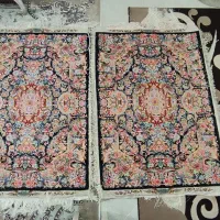 یک جفت فرش دستباف چله ابریشم یک در یک ونیم