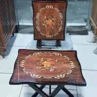 میز عسلی تاشو ۴ تایی ، چوب MDF پولیش شده براق|مبلمان خانگی و میز عسلی|رشت, معلم|دیوار