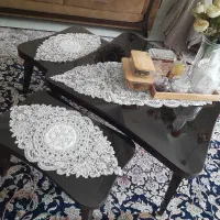 میزجلومبلی ودوعددعسلی سالم باشیشه های روش