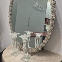 آینه، شمعدان و پایه، جنس برنجی روکش نقره