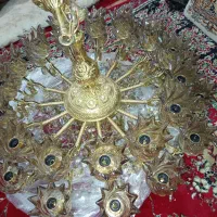 لوستر 30شعله 15شاخه تمام برنزی|لوستر و چراغ آویز|قدس, شهر‌قدس|دیوار